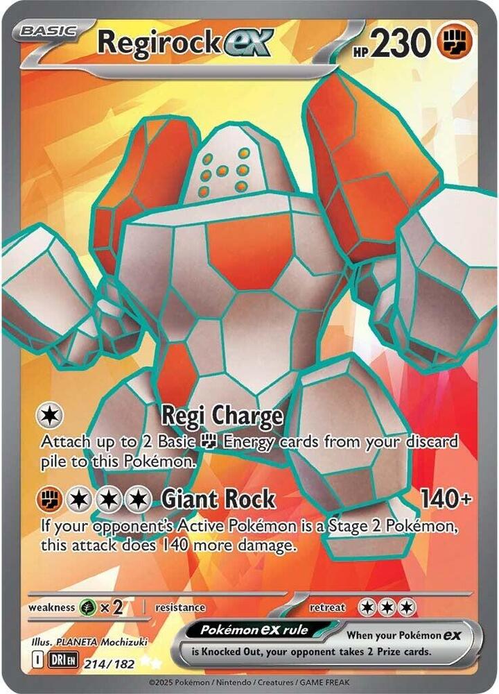Pokemon Regirock ex 214/182 Destined Rivals