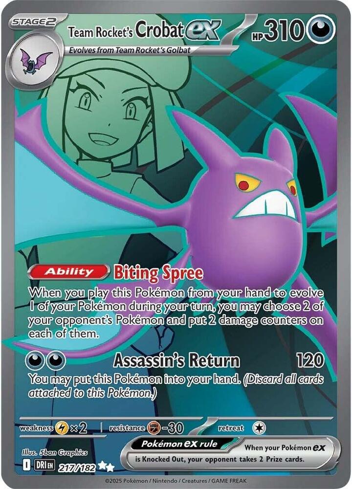 Pokemon Team Rocket's Crobat ex 217/182 Destined Rivals