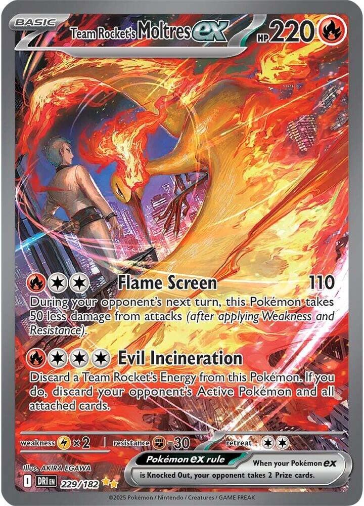 Pokemon Team Rocket's Moltres ex 229/182 Destined Rivals