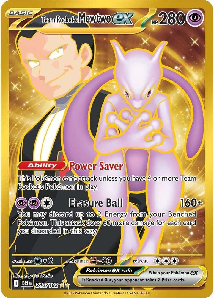 Pokemon Team Rocket's Mewtwo ex 240/182 Destined Rivals