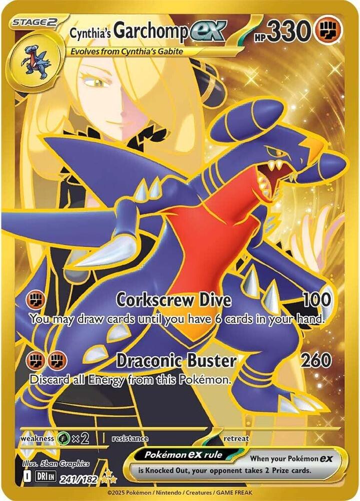 Pokemon Cynthia's Garchomp ex 241/182 Destined Rivals