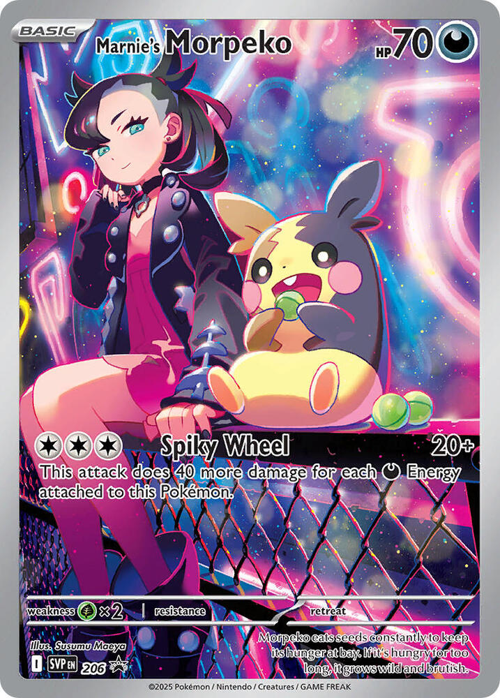 Pokemon Marnie's Morpeko 206 SVP Black Star Promos