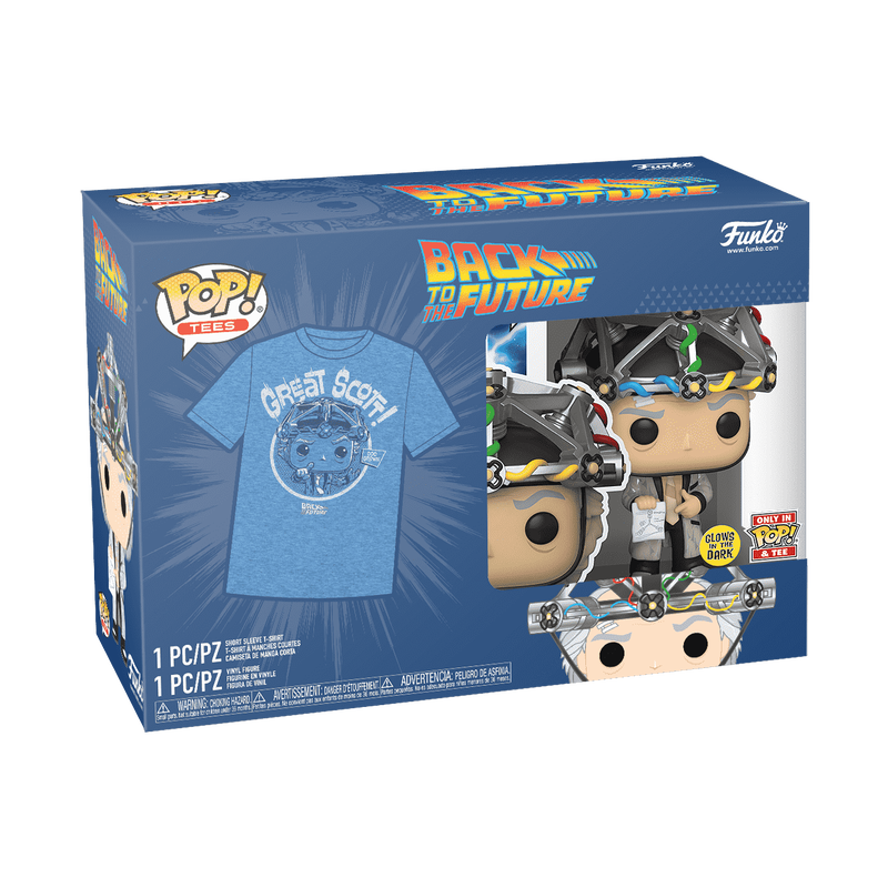 Funko Pop! Movies Back to the Future Doc Brown Glow in the Dark with T-Shirt
