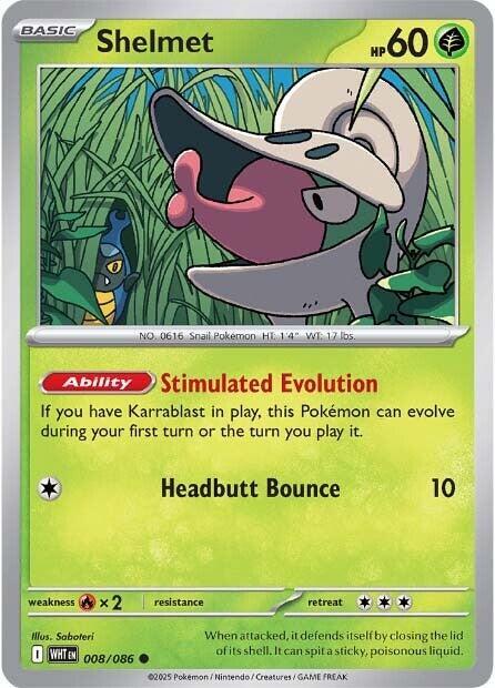 Pokemon Shelmet 8/86 White Flare