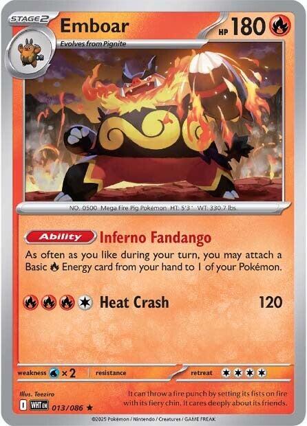 Pokemon Emboar 13/86 White Flare