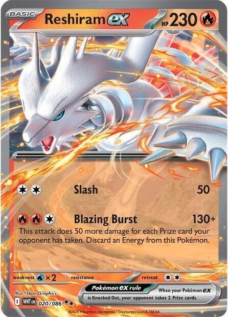 Pokemon Reshiram ex 20/86 White Flare