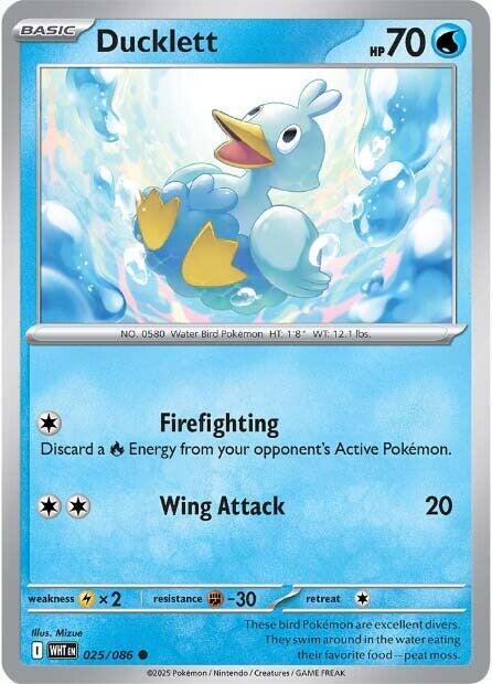 Pokemon Ducklett (Master Ball) 25/86 White Flare
