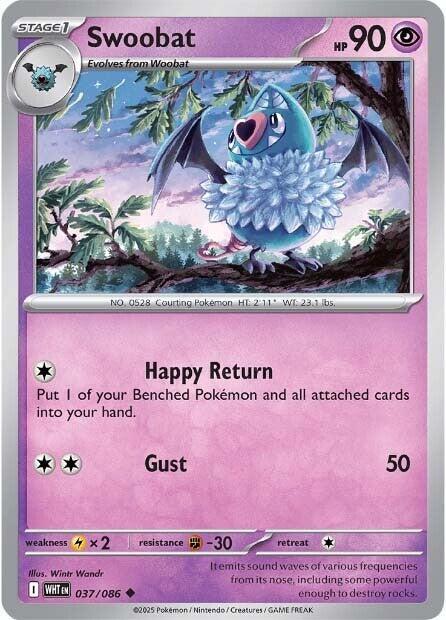 Pokemon Swoobat (Poké Ball) 37/86 White Flare