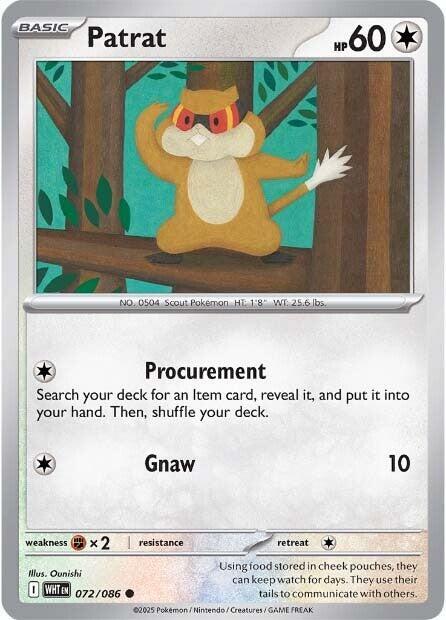 Pokemon Patrat (Master Ball) 72/86 White Flare