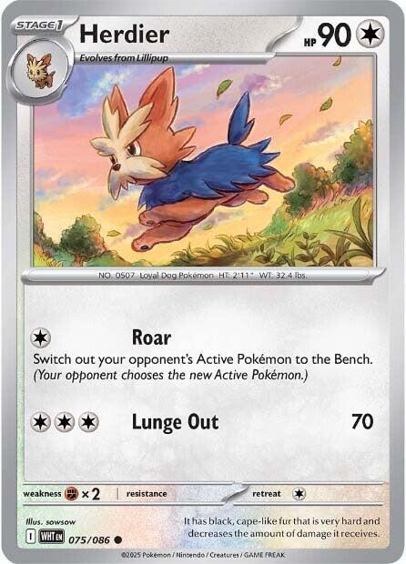 Pokemon Herdier (Master Ball) 75/86 White Flare