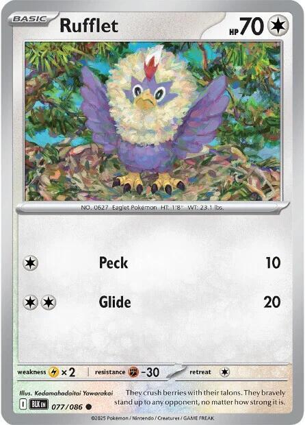 Pokemon Rufflet 77/86 Black Bolt