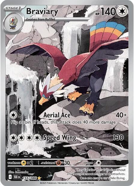 Pokemon Braviary 155/86 Black Bolt