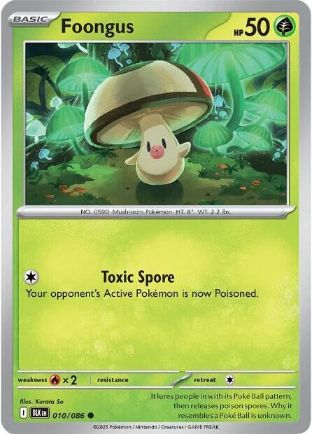 Pokemon Foongus (Master Ball) 10/86 Black Bolt