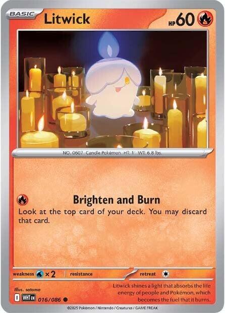 Pokemon Litwick 16/86 White Flare