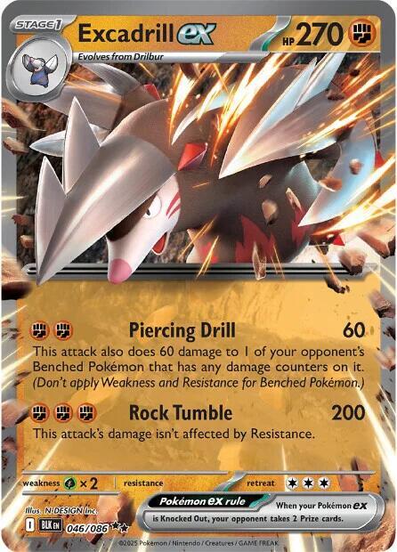 Pokemon Excadrill ex 46/86 Black Bolt