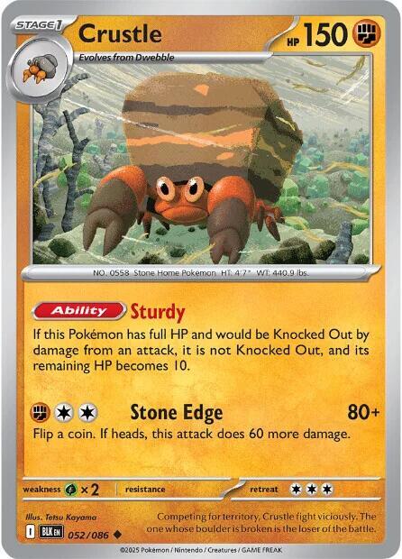 Pokemon Crustle (Master Ball) 52/86 Black Bolt