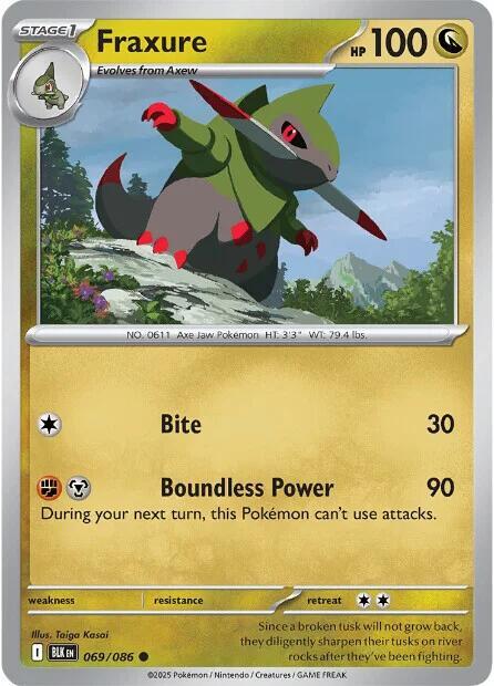 Pokemon Fraxure (Poké Ball) 69/86 Black Bolt