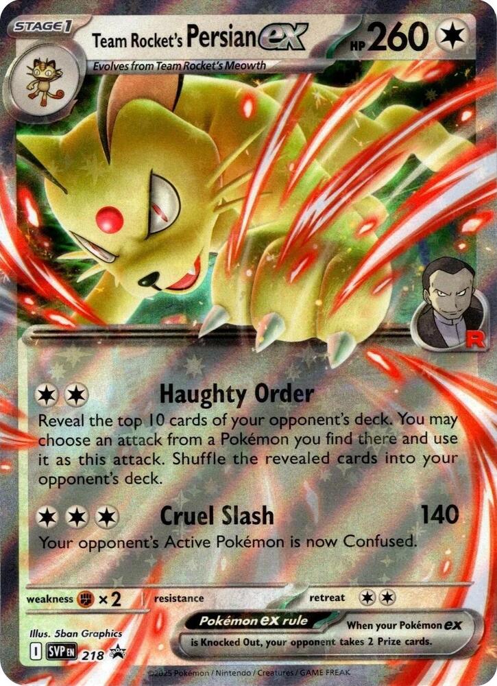 Pokemon Team Rocket's Persian ex 218 SVP Black Star Promos