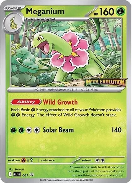 Pokemon Meganium MEP001 Mega Evolution Promos