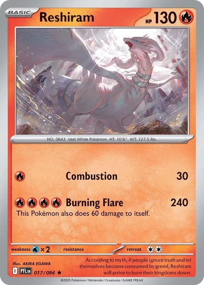 Pokemon Reshiram 017/094 Phantasmal Flames
