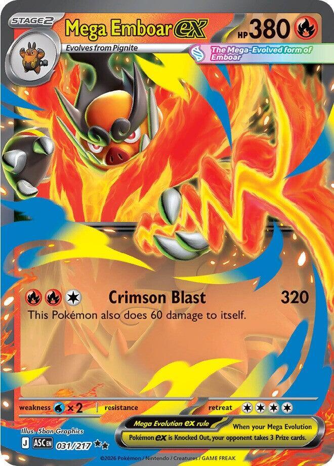 Pokemon Mega Emboar ex 31/217 Ascended Heroes