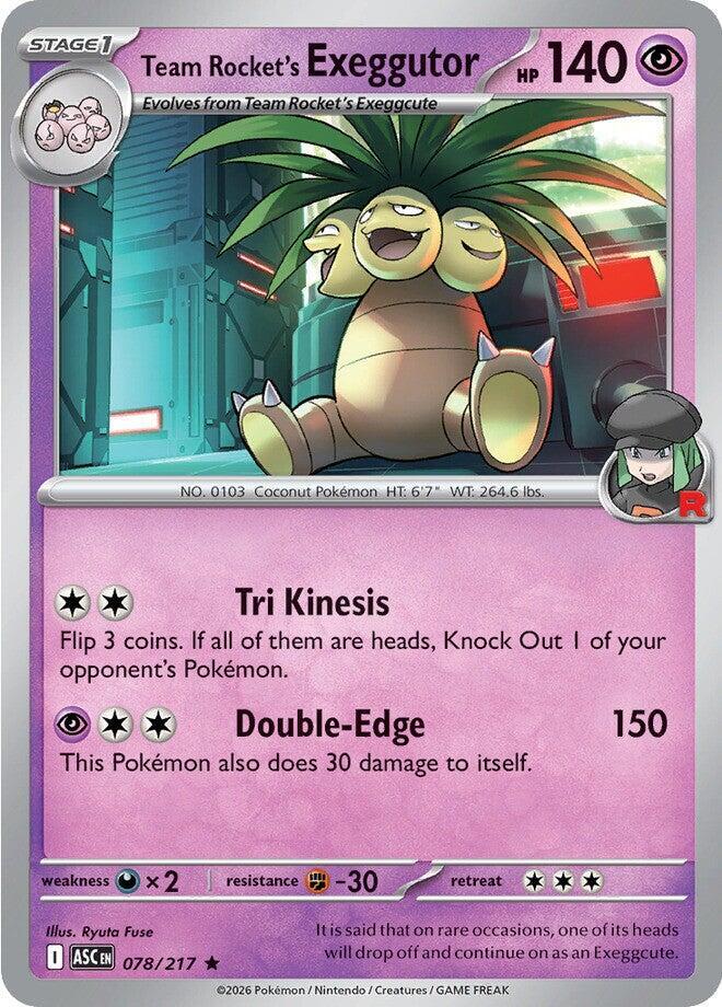 Pokemon Team Rocket’s Exeggutor 78/217 Ascended Heroes
