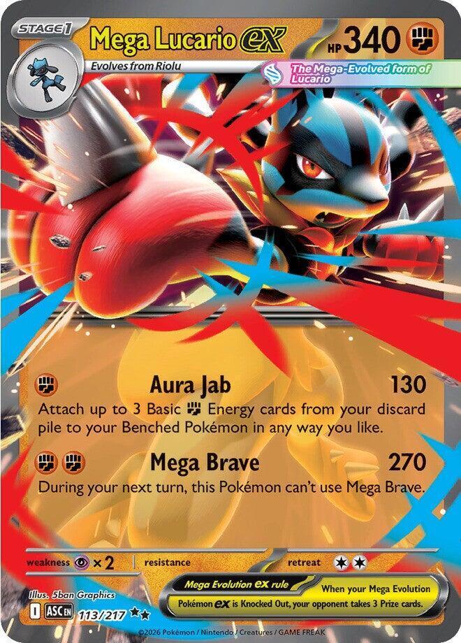 Pokemon Mega Lucario ex 113/217 Ascended Heroes