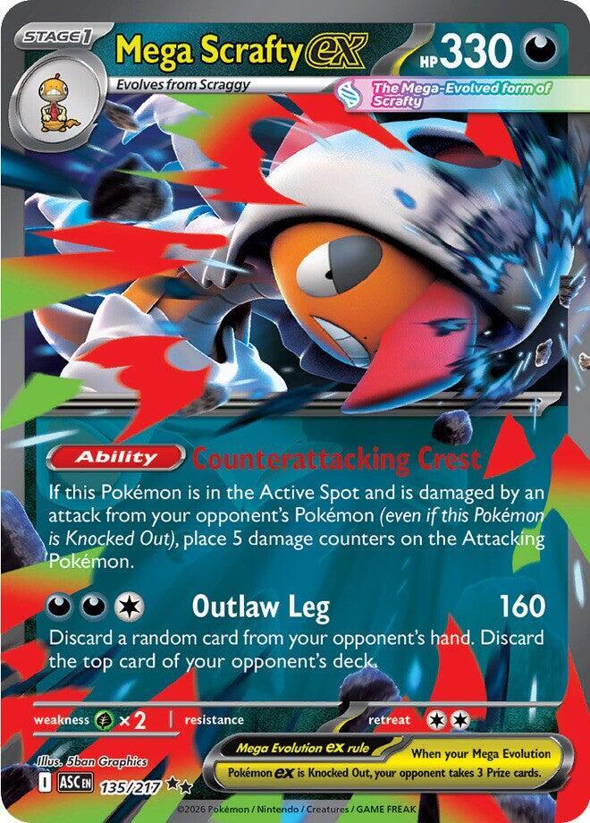 Pokemon Mega Scrafty ex 135/217 Ascended Heroes