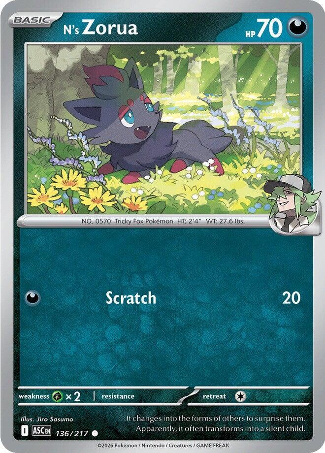 Pokemon N’s Zorua 136/217 Ascended Heroes
