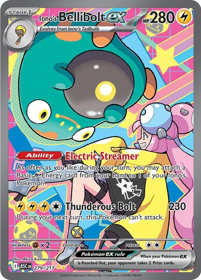 Pokemon Iono’s Bellibolt ex 279/217 Ascended Heroes