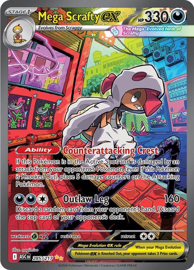 Pokemon Mega Scrafty ex 285/217 Ascended Heroes