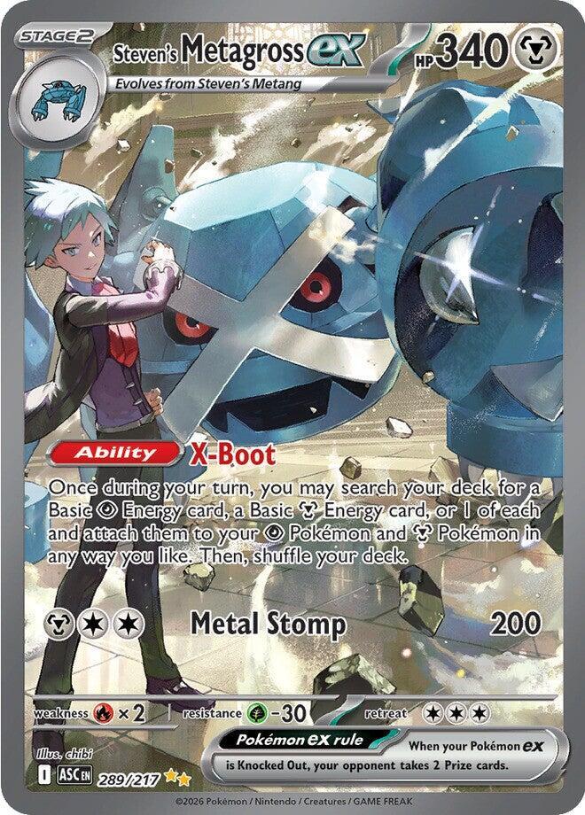 Pokemon Steven’s Metagross ex 289/217 Ascended Heroes