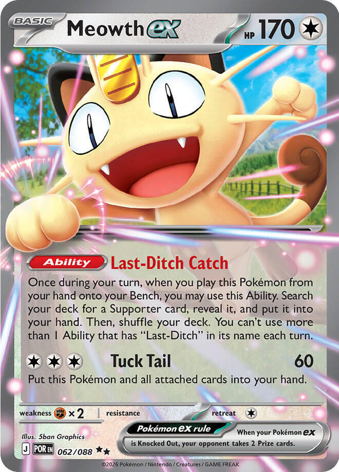 Pokemon Meowth ex 062/088 Perfect Order