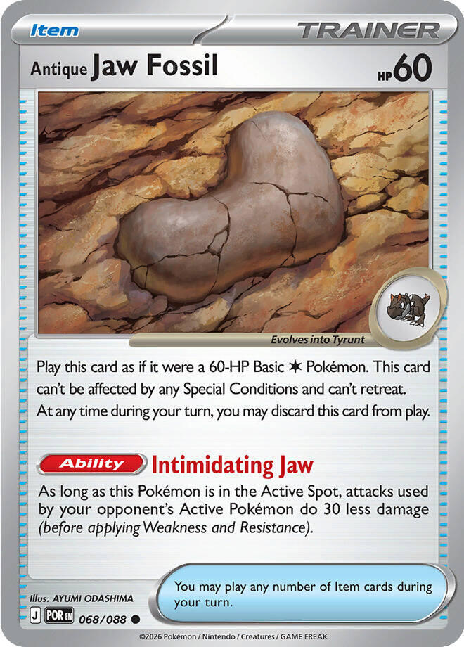 Pokemon Antique Jaw Fossil 068/088 Perfect Order