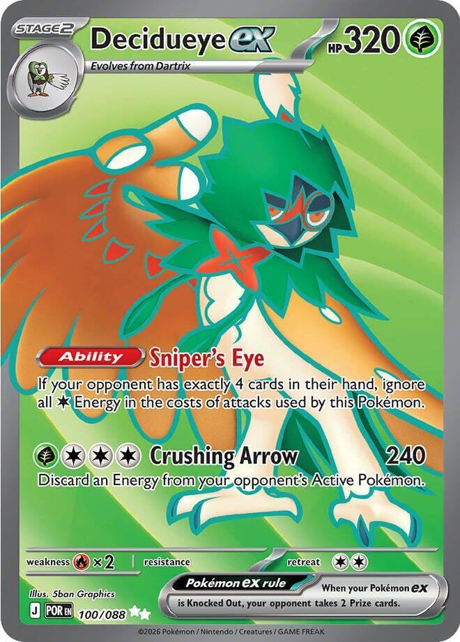 Pokemon Decidueye ex 100/088 Perfect Order
