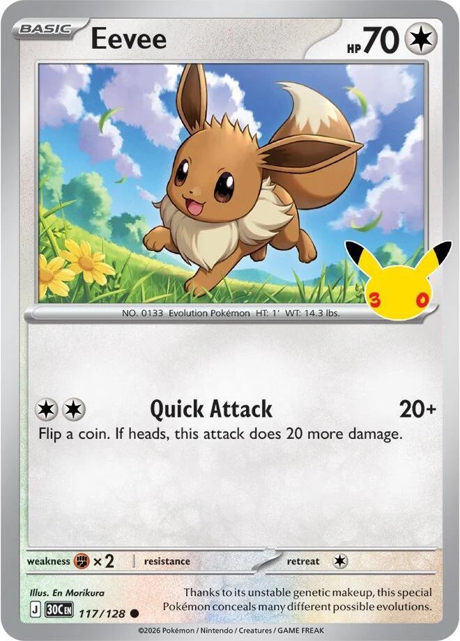Pokemon Eevee 117/128 30th Celebration