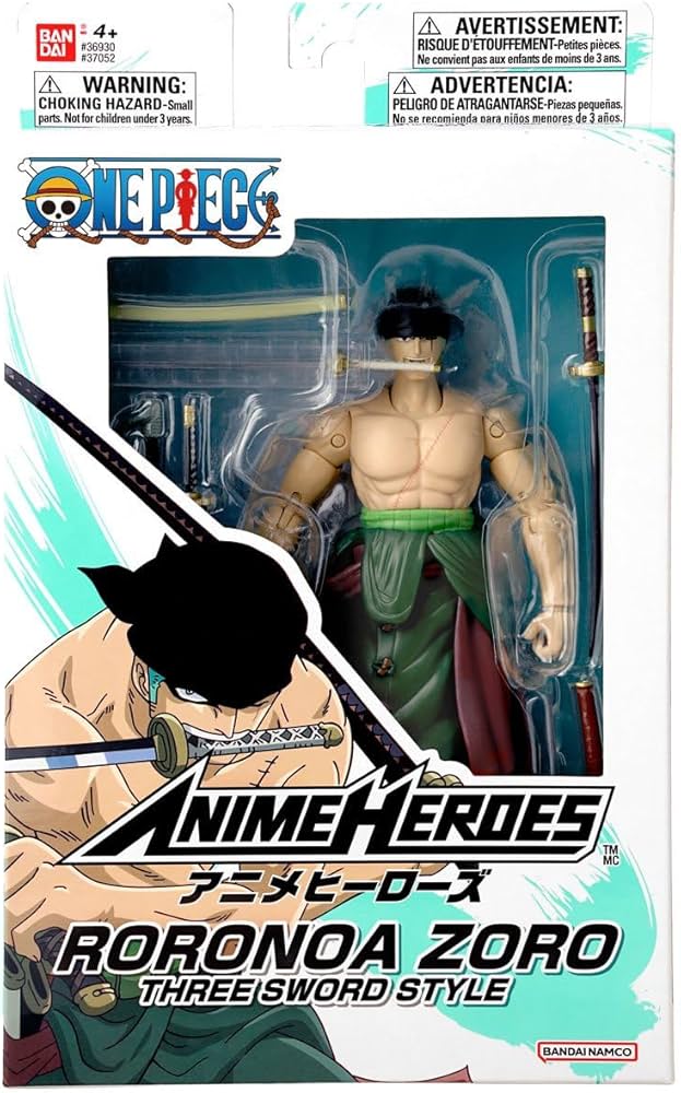 Bandai Anime Heroes One Piece Roronoa Zoro Three Sword Style Action Figure