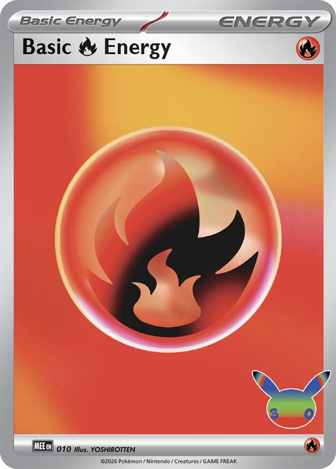 Pokemon Basic Fire Energy MEE 010 30th Celebration