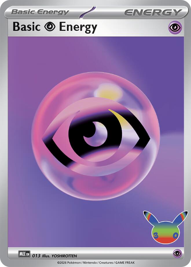 Pokemon Basic Psychic Energy MEE 013 30th Celebration