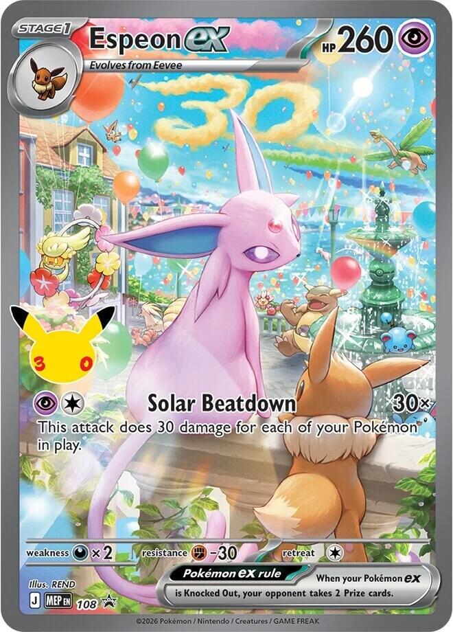 Pokemon Espeon ex MEP108 30th Celebration
