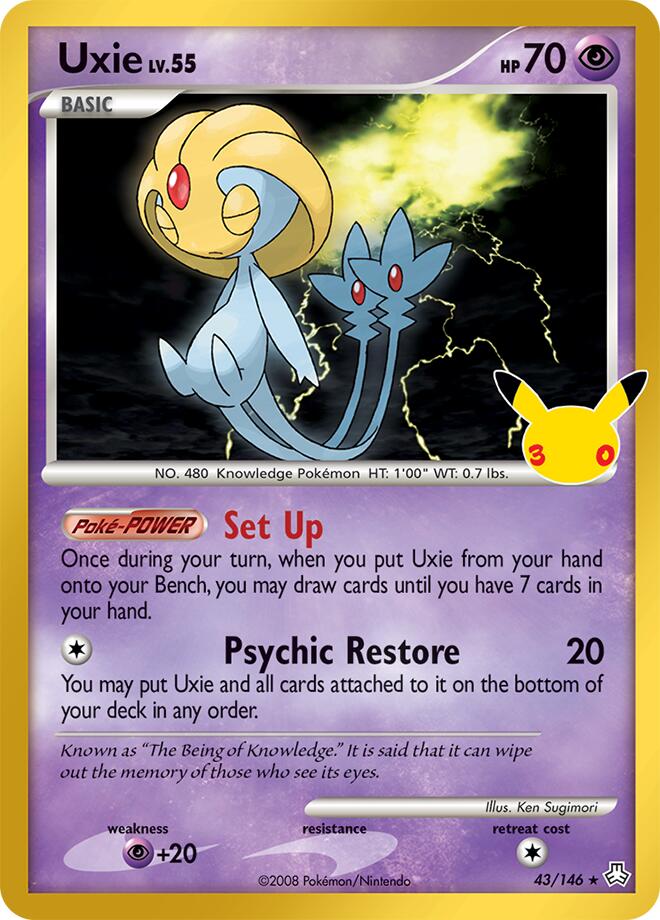 Pokemon Uxie CC 43/146 30th Celebration