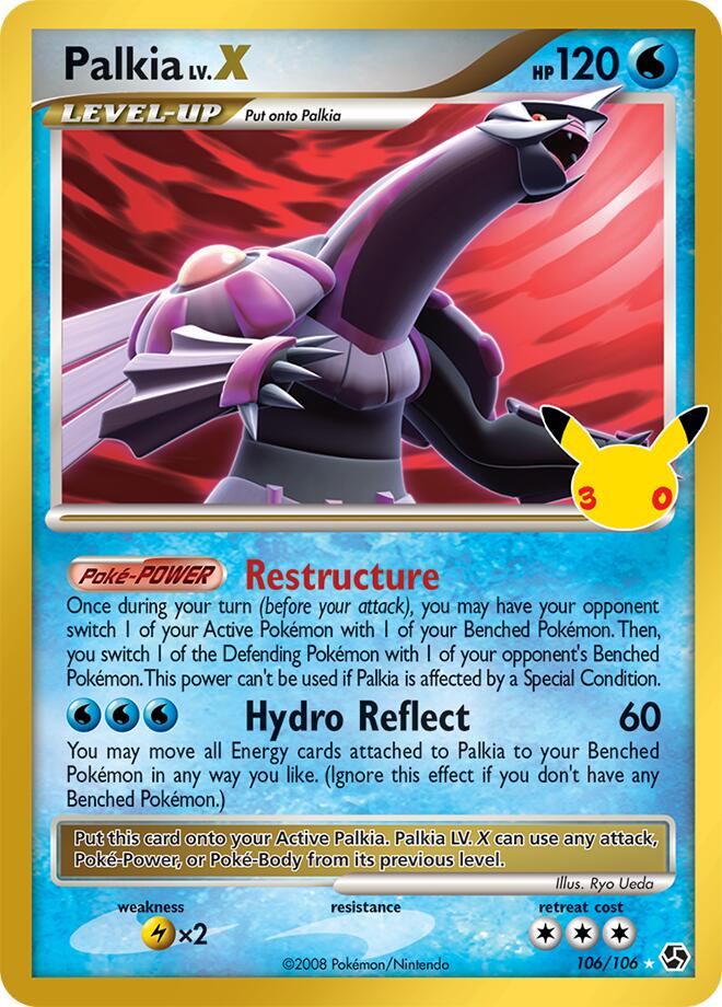 Pokemon Palkia LV.X CC 106/106 30th Celebration