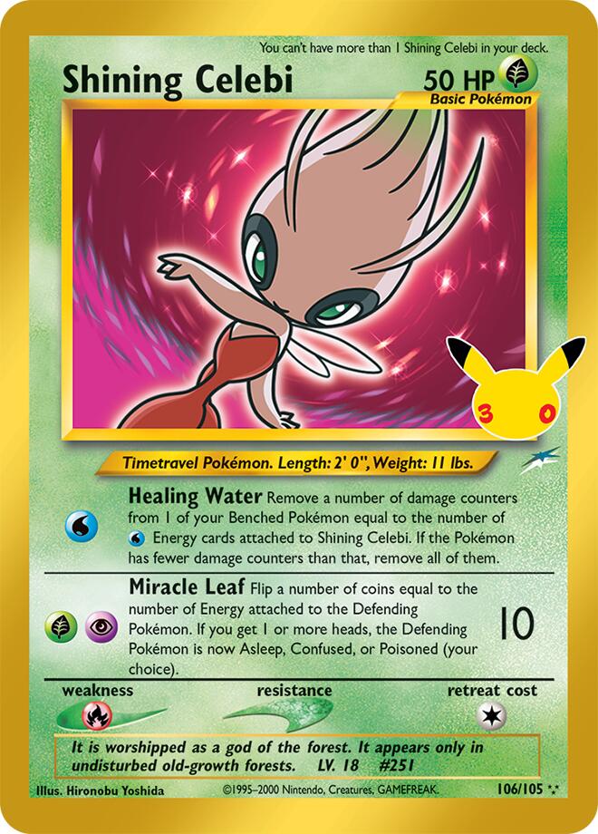 Pokemon Shining Celebi CC 106/105 30th Celebration