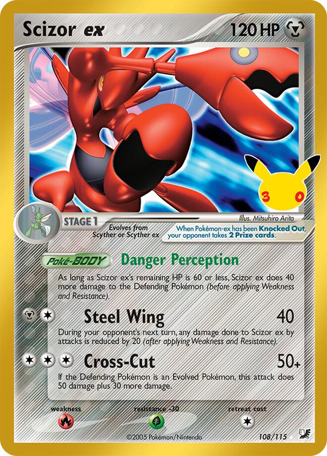 Pokemon Scizor ex CC 108/115 30th Celebration