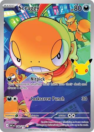 Pokemon Scraggy 140/128 30th Celebration