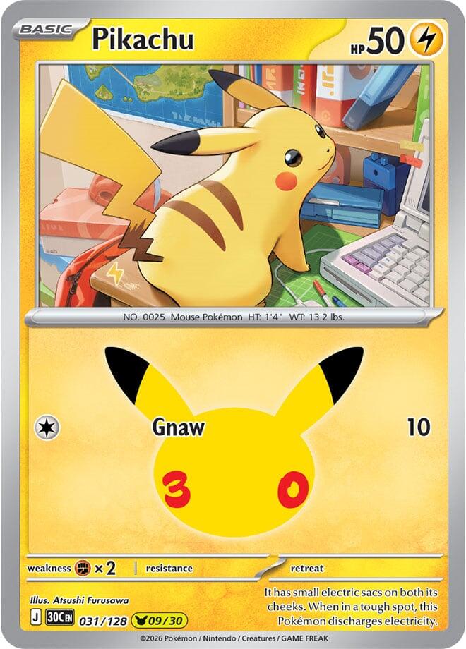 Pokemon Pikachu 031/128 30th Celebration