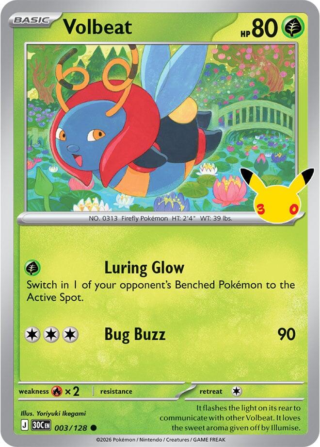 Pokemon Volbeat 003/128 30th Celebration