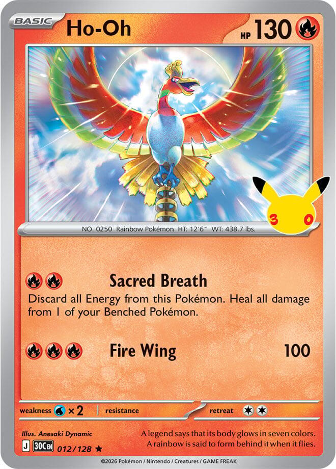 Pokemon Ho-Oh 012/128 30th Celebration