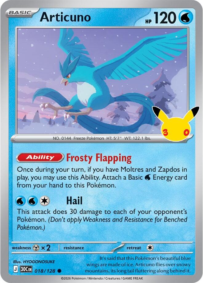 Pokemon Articuno 018/128 30th Celebration