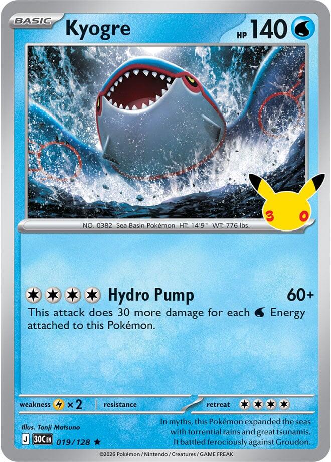 Pokemon Kyogre 019/128 30th Celebration